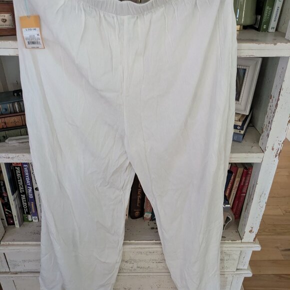 Kona sol white wrap beach pants split front large white gauze - Picture 2 of 5
